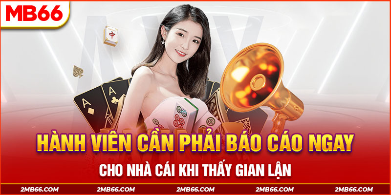 Thành viên cần phải báo cáo ngay cho nhà cái khi thấy gian lận